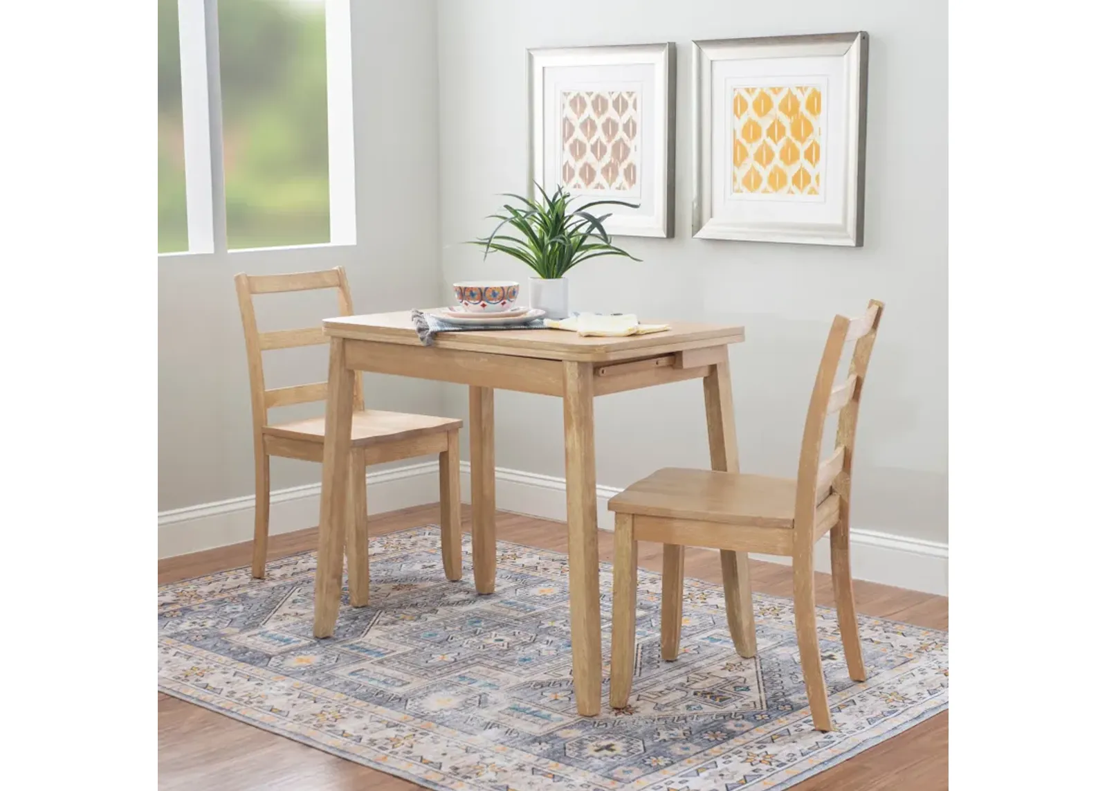 Melonie 3-Piece Drop-leaf Dining Set - Gray