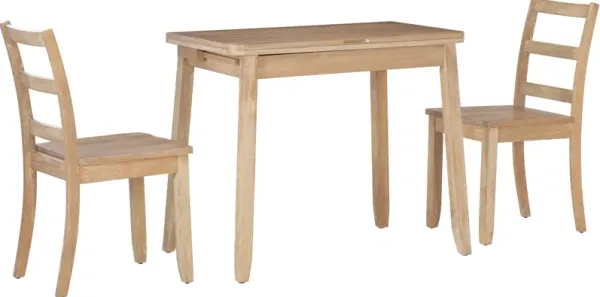 Melonie Drop-leaf Dining Table and 2 Side Chairs - Gray