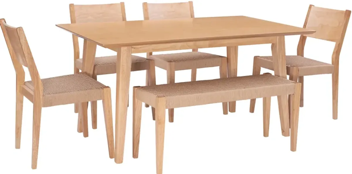 Vittorio Dining Table, 4 Side Chairs and Bench