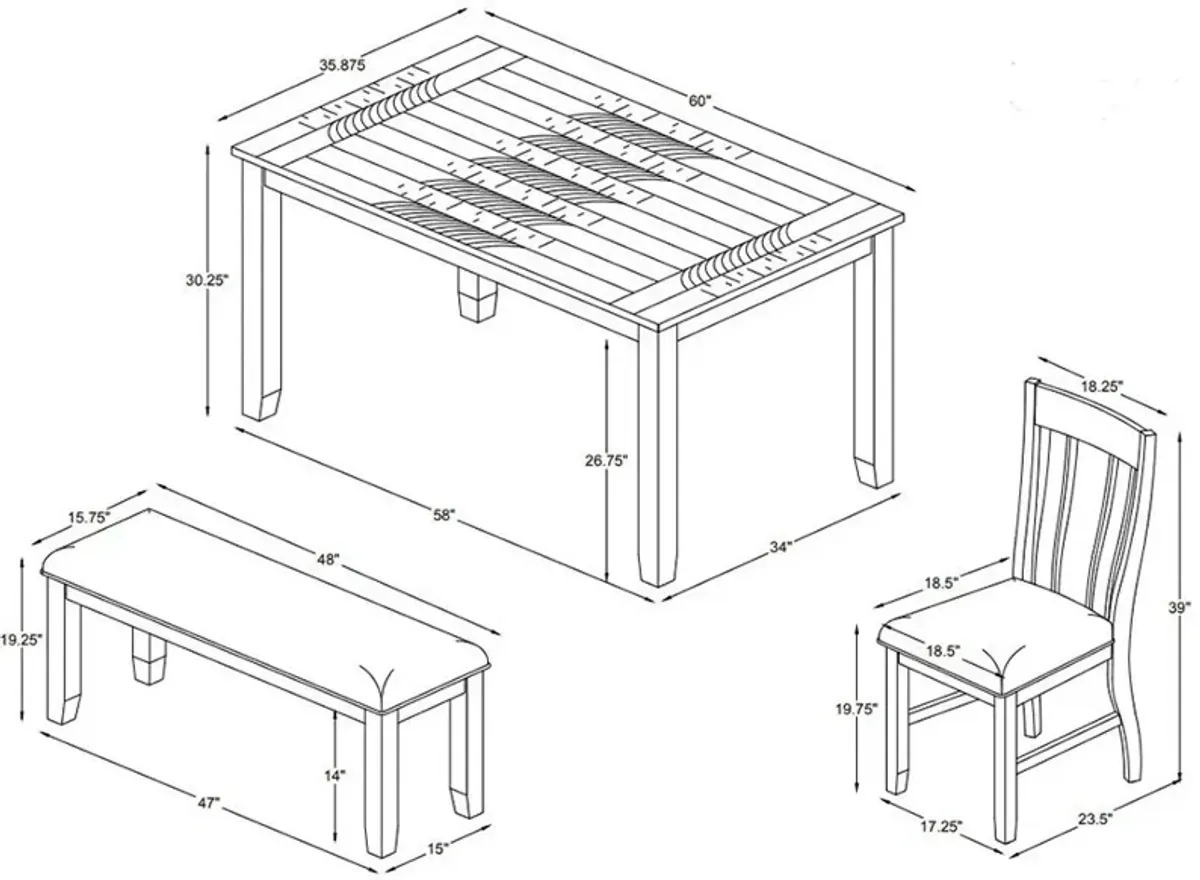 Lawson 6-Piece Dining Set