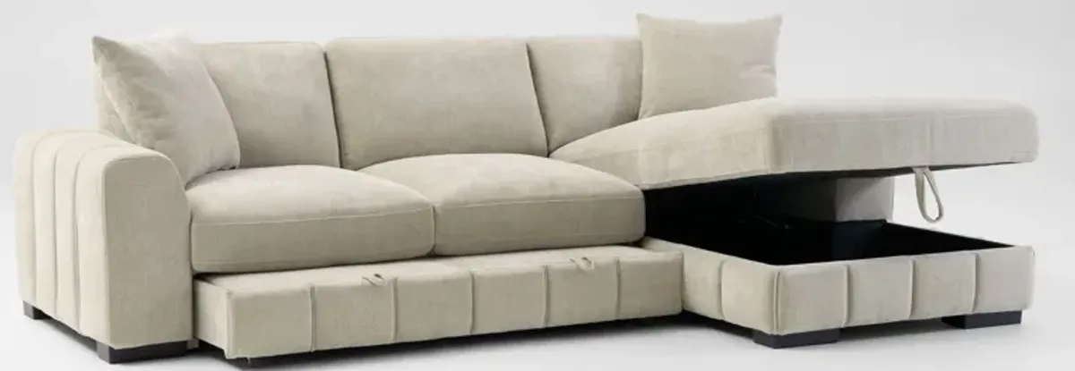 Hero 2-Piece Media Sleeper Sectional with Right-Facing Chaise - Sand