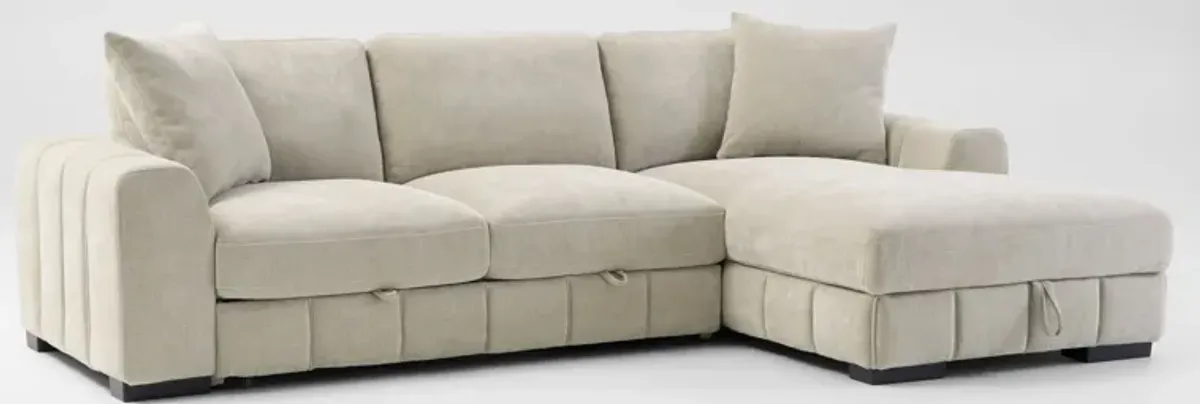 Hero 2-Piece Media Sleeper Sectional with Right-Facing Chaise - Sand