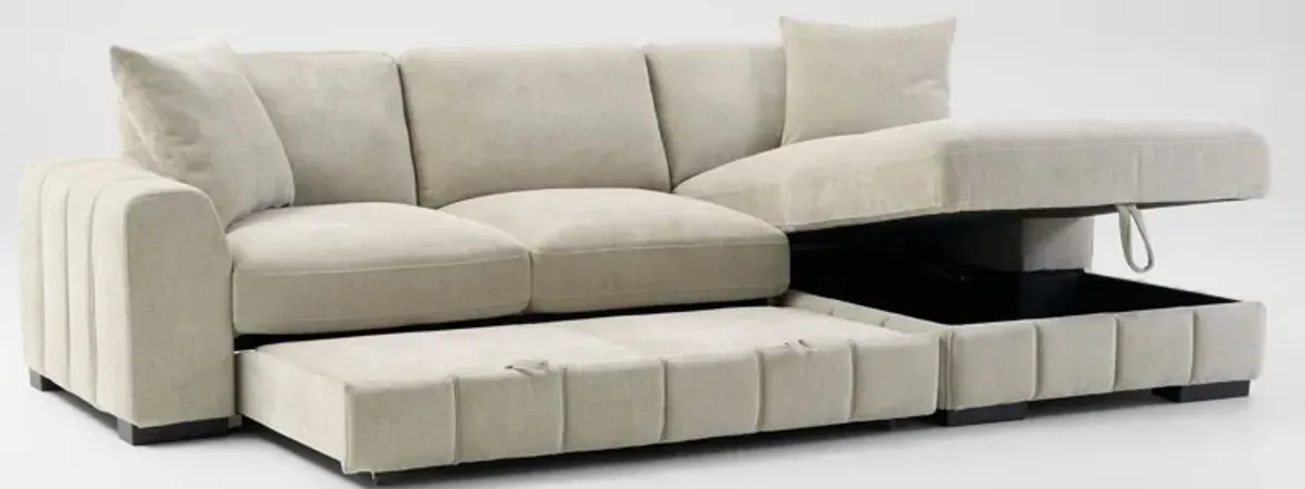 Hero 2-Piece Media Sleeper Sectional with Right-Facing Chaise - Sand