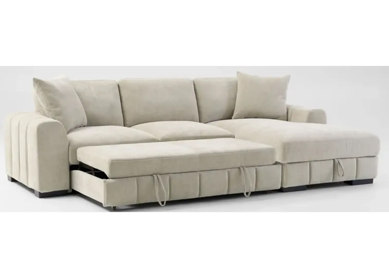 Hero 2-Piece Media Sleeper Sectional with Right-Facing Chaise - Sand