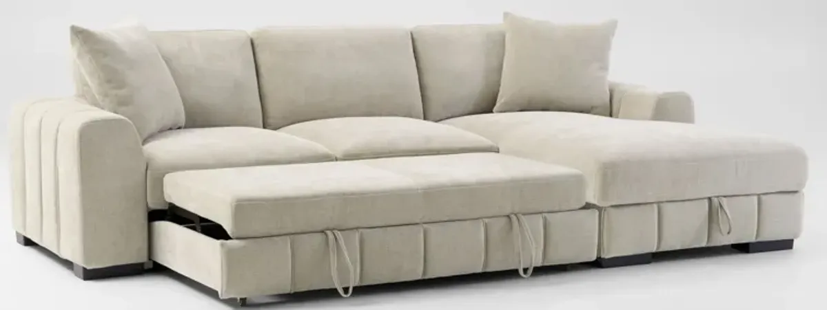 Hero 2-Piece Media Sleeper Sectional with Right-Facing Chaise - Sand