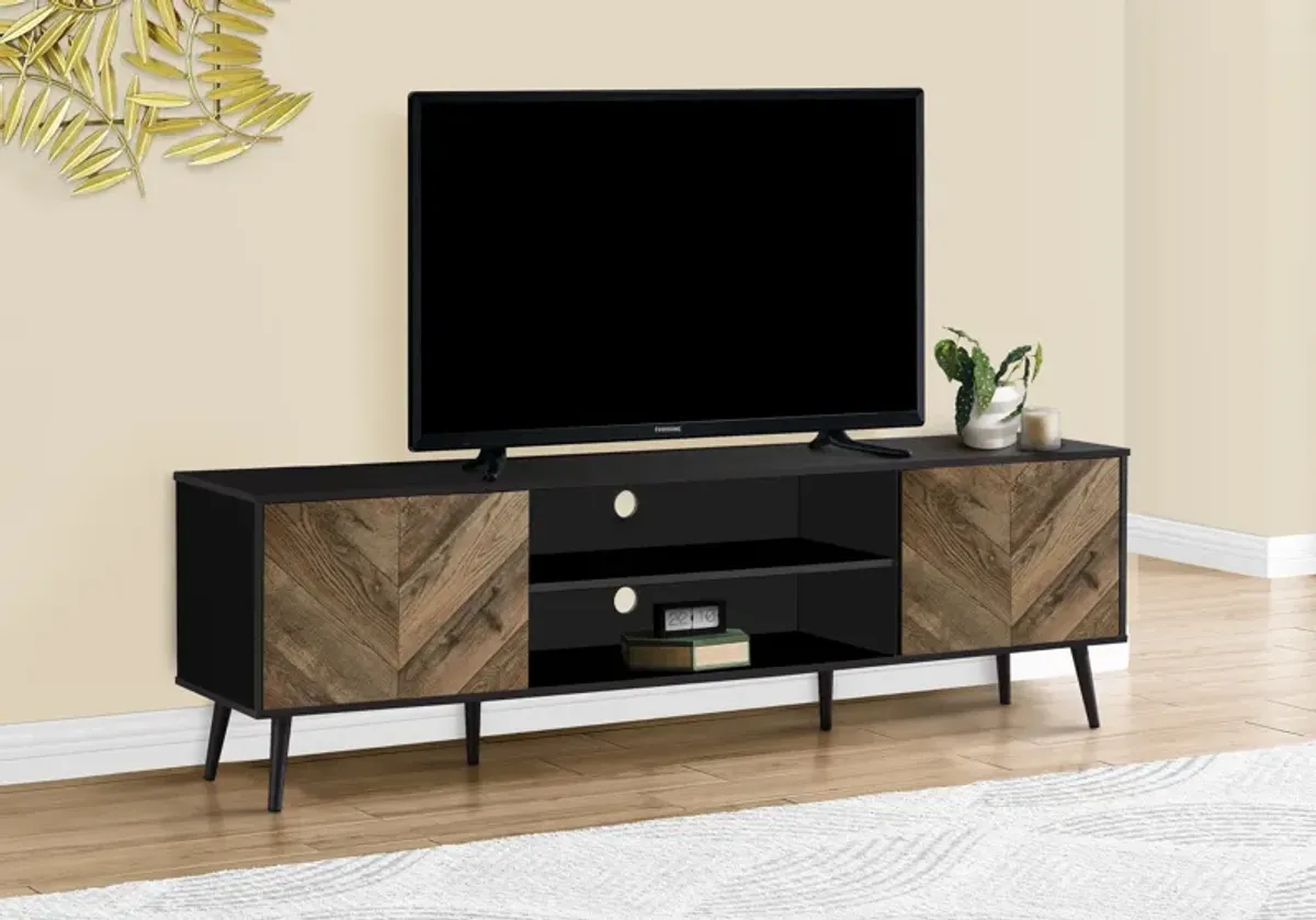 Elyse 72" TV Stand - Brown/Black