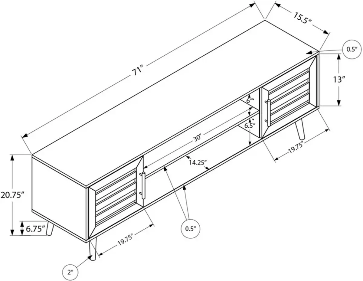 Aida 72" TV Stand - Brown