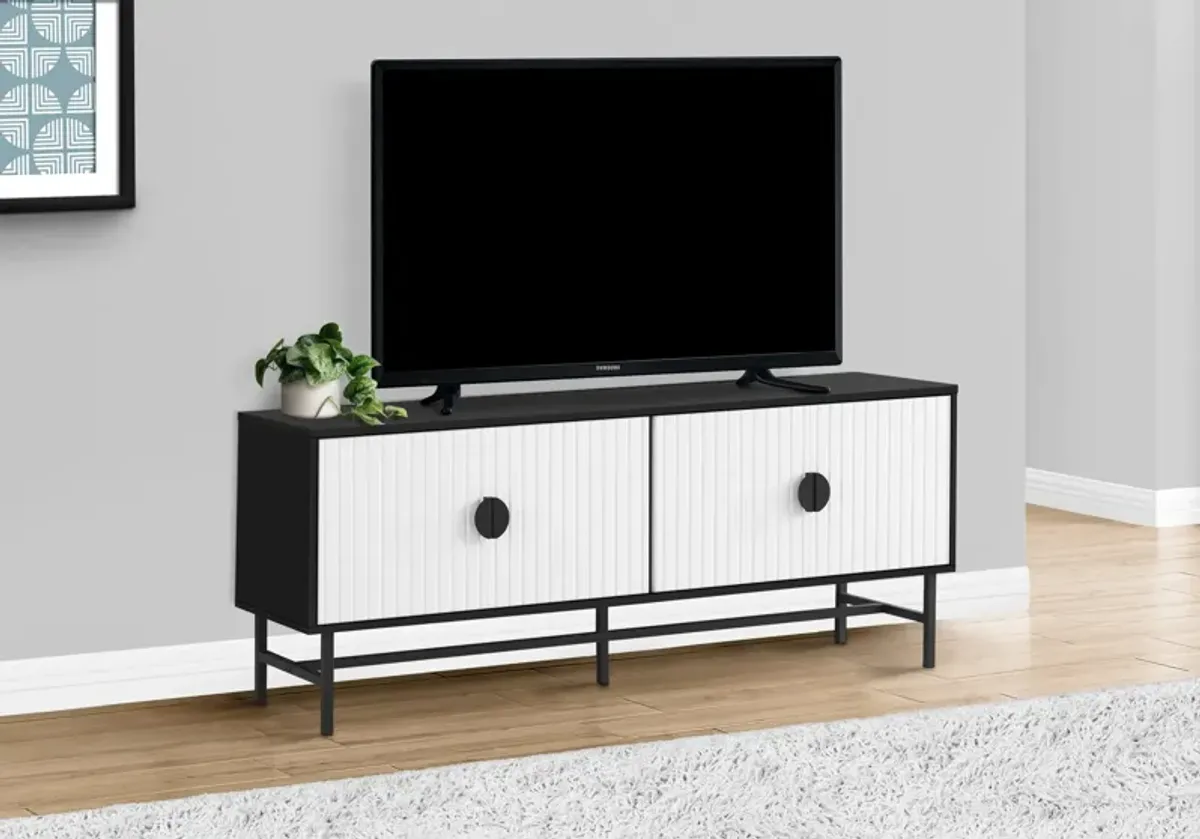 Collins 60" TV Stand - White/Black