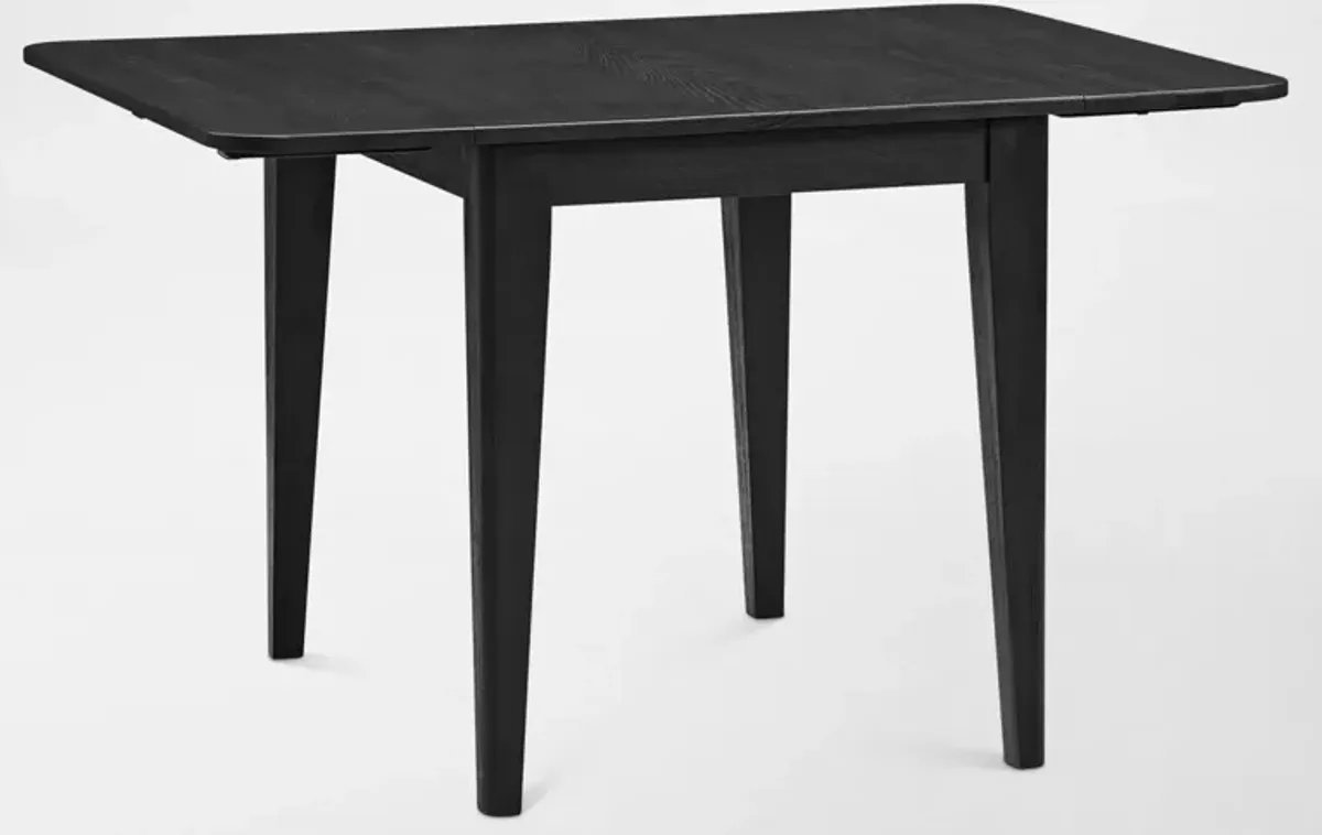 Hayward Solid Wood Small Extendable Dining Table & 4 Upholstered Chairs - Black