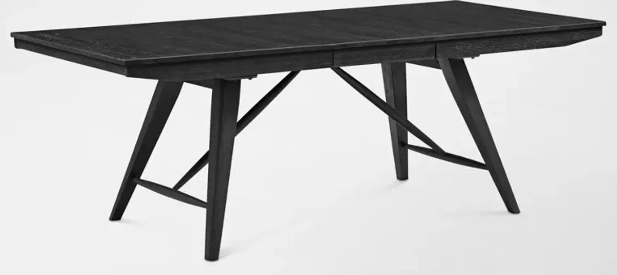 Hayward Large Extendable Dining Table & 4 Ladder-Back Chairs - Black