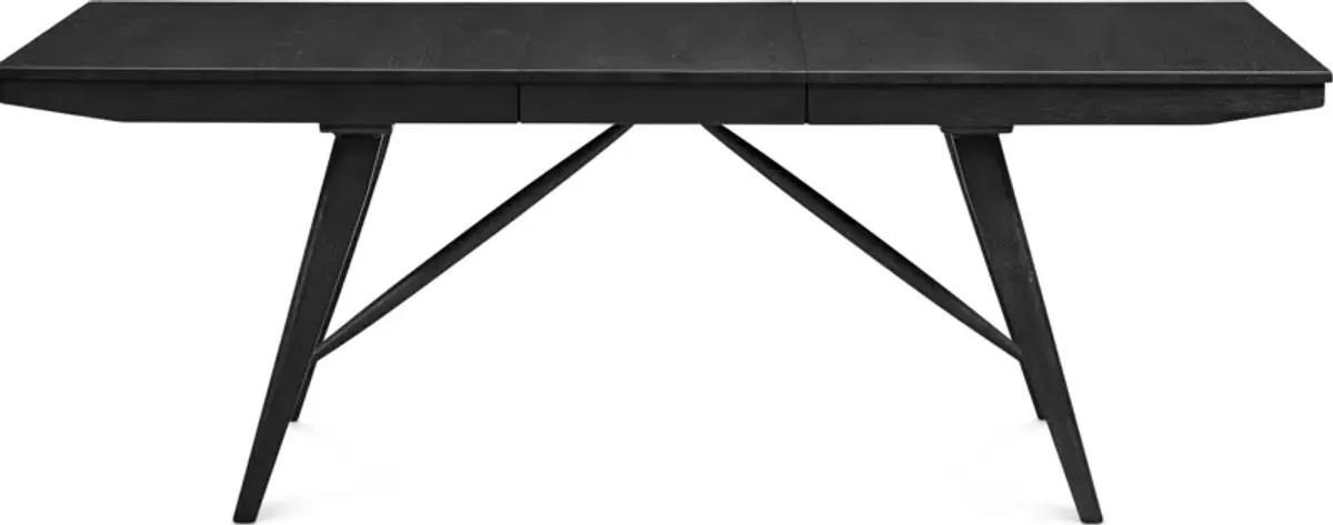 Hayward Large Extendable Dining Table with 4 Ladder-Back Chairs & 2 Upholstered Chairs - Black