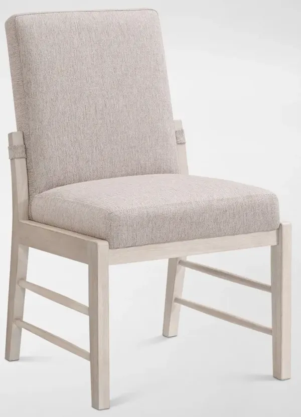 Hayward Upholstered Dining Chair - White - Wood Legs