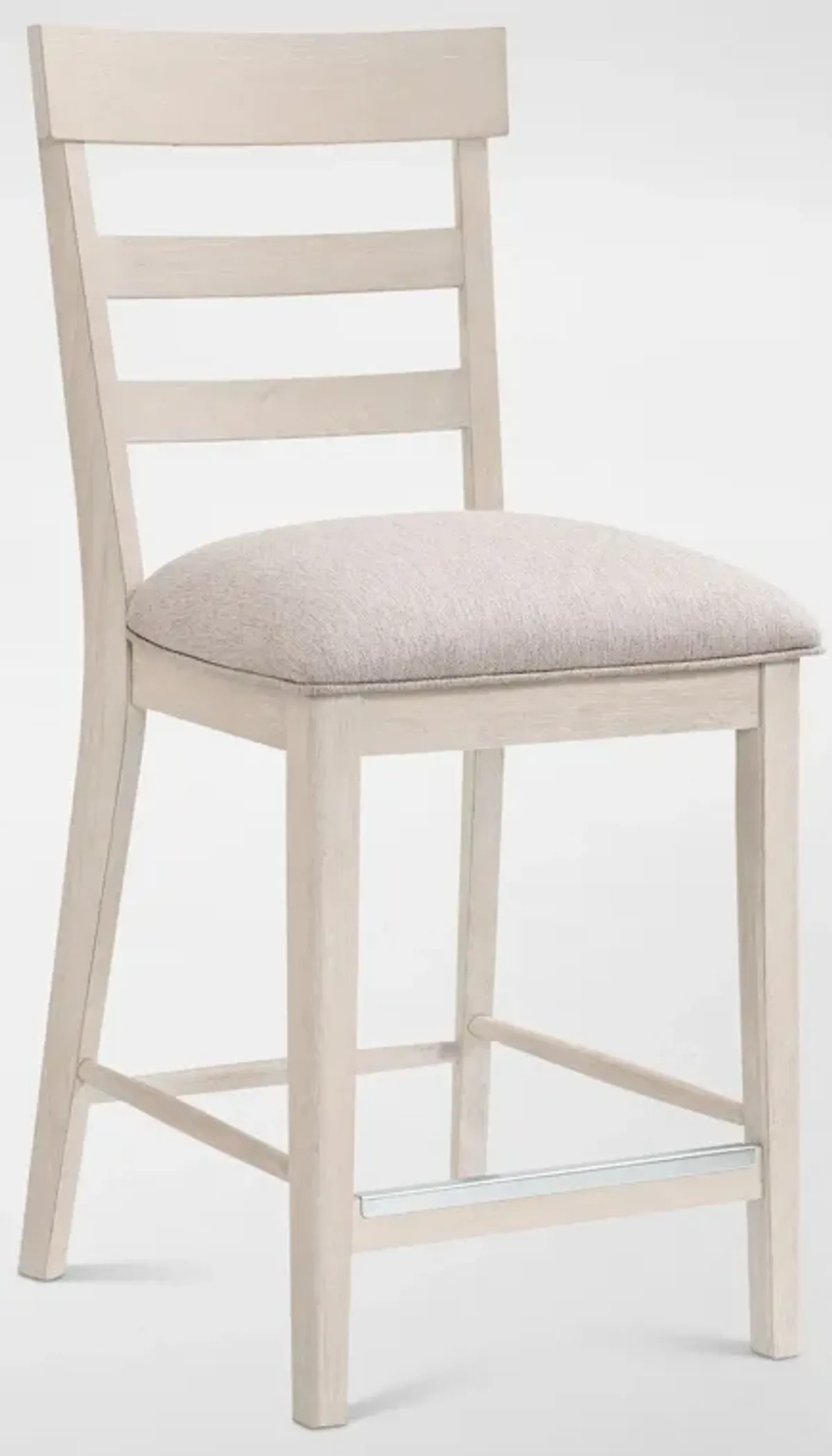 Hayward Solid Wood Ladder-Back Counter-Height Stool - White