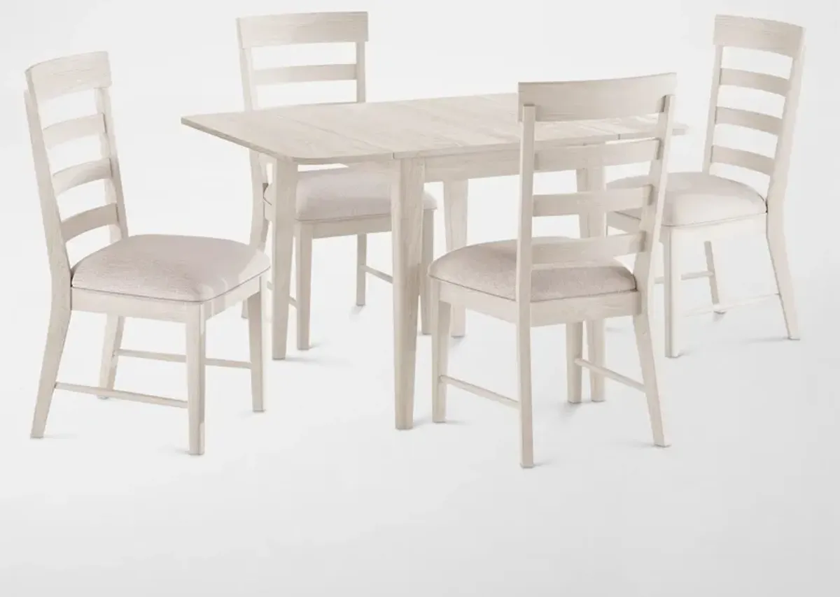 Hayward Small Extendable Dining Table & 4 Ladder-Back Chairs - White