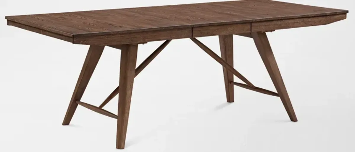 Hayward Solid Wood Large Extendable Dining Table & 6 Ladder-Back Chairs - Brown
