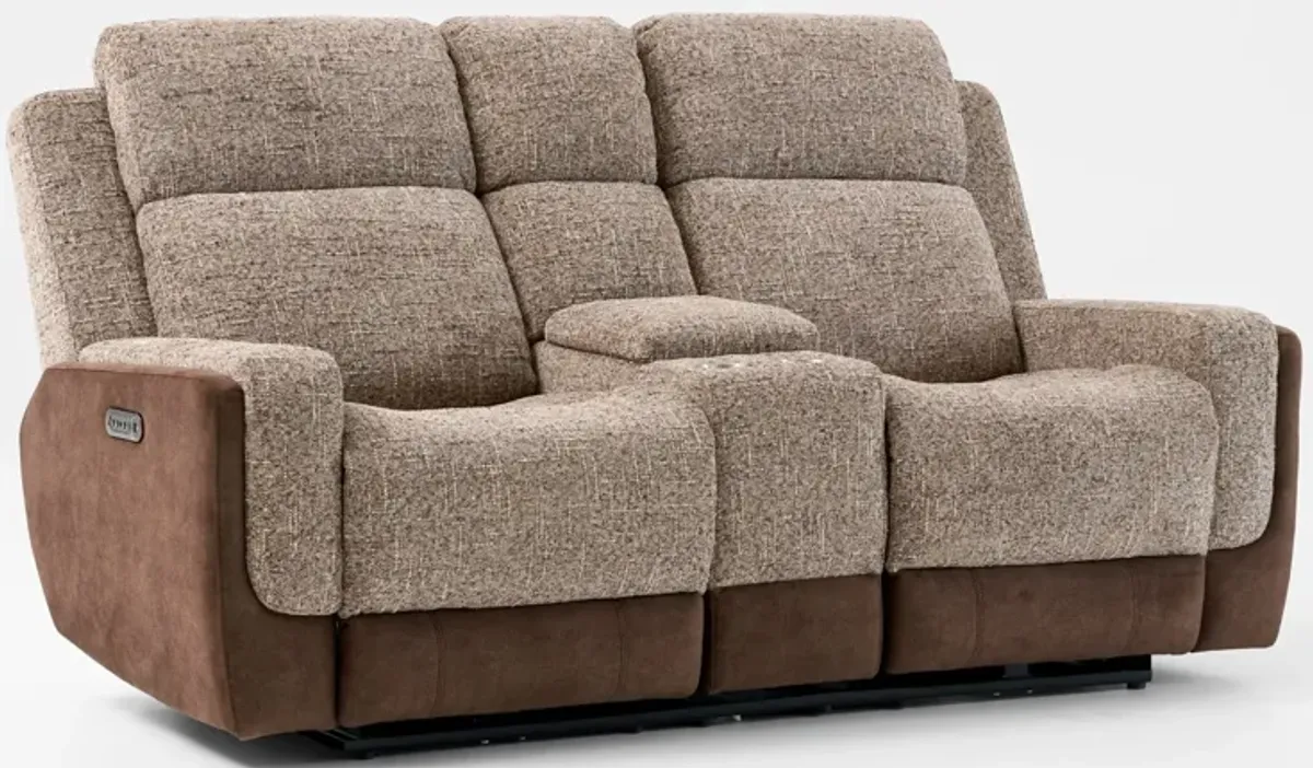 Desmond Dual-Power Reclining Loveseat with Console