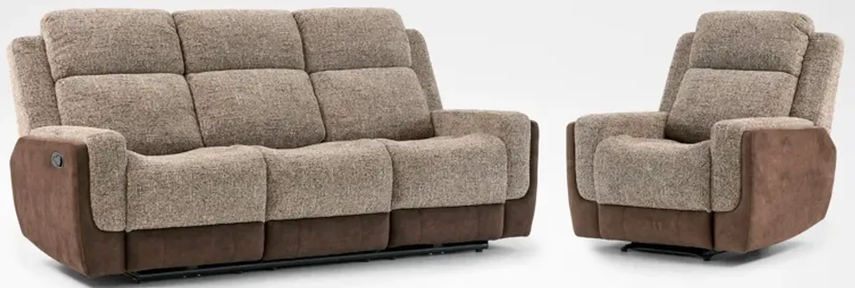 Desmond Manual Reclining Sofa and Recliner Set