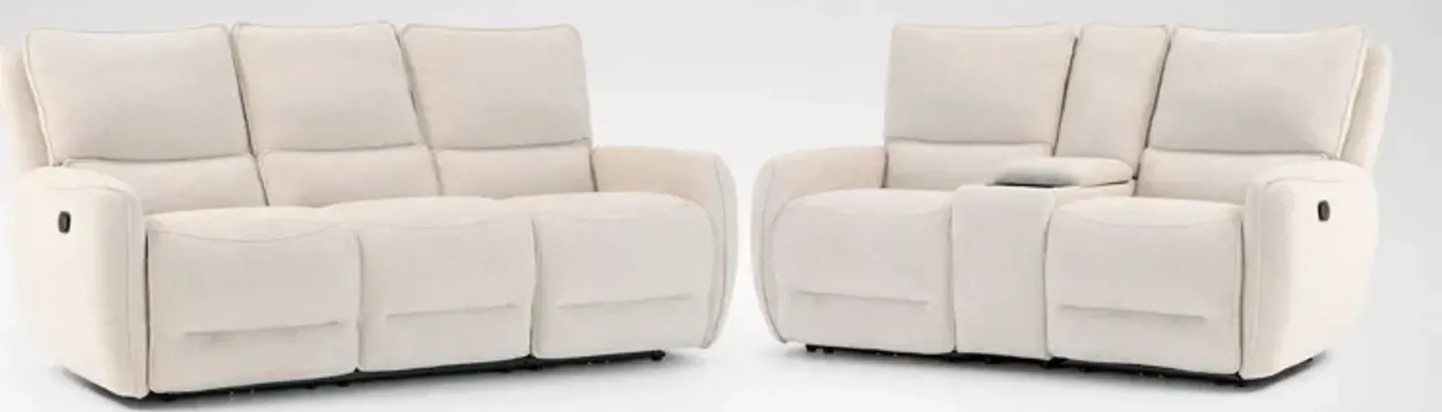 Wayne Manual Reclining Sofa and Loveseat with Console Set