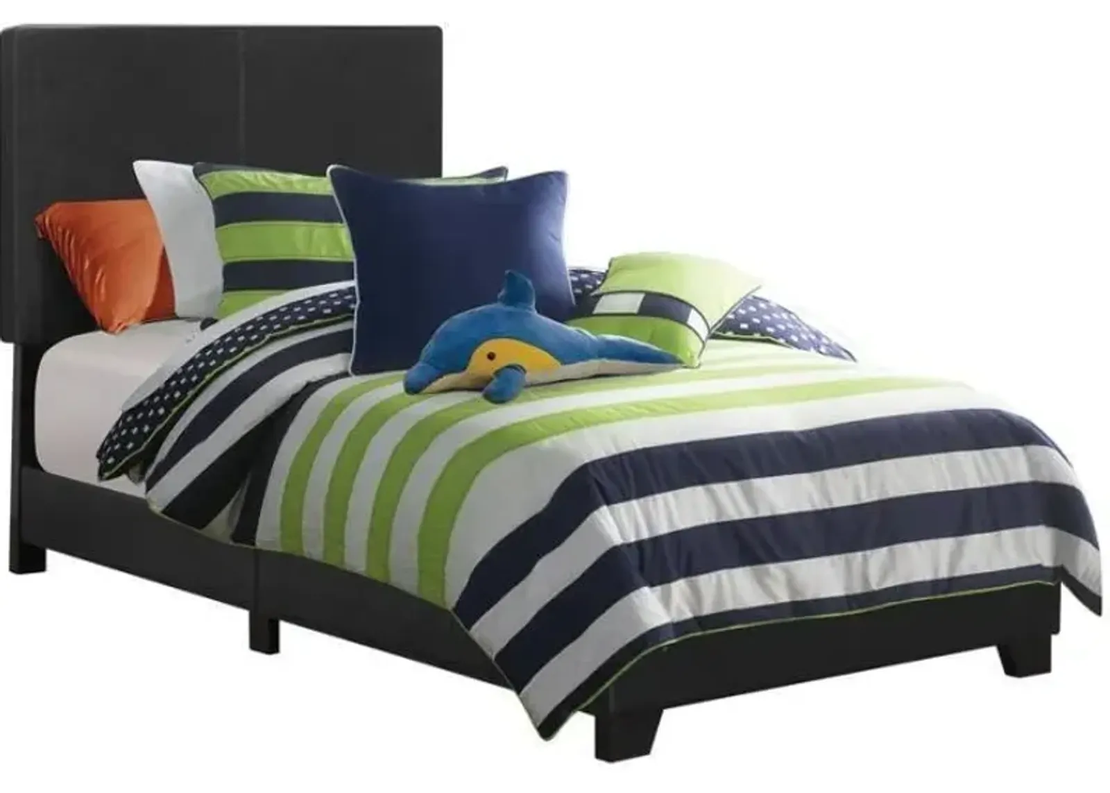 Silva Twin Upholstered Bed - Black