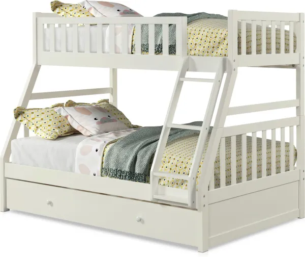 Scout Twin Over Full Trundle Bunk Bed - White