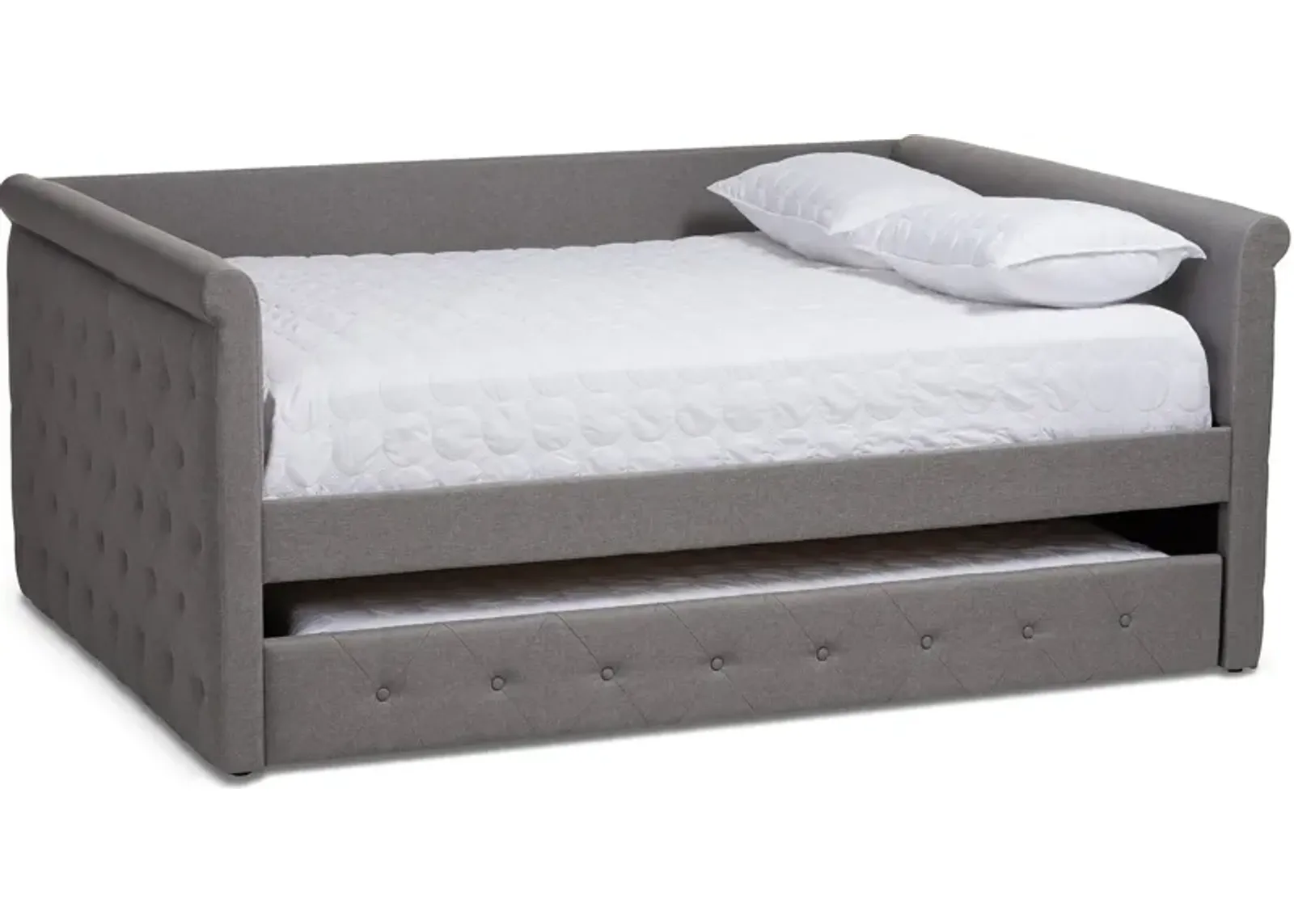 Azora Full Upholstered Daybed with Trundle - Gray