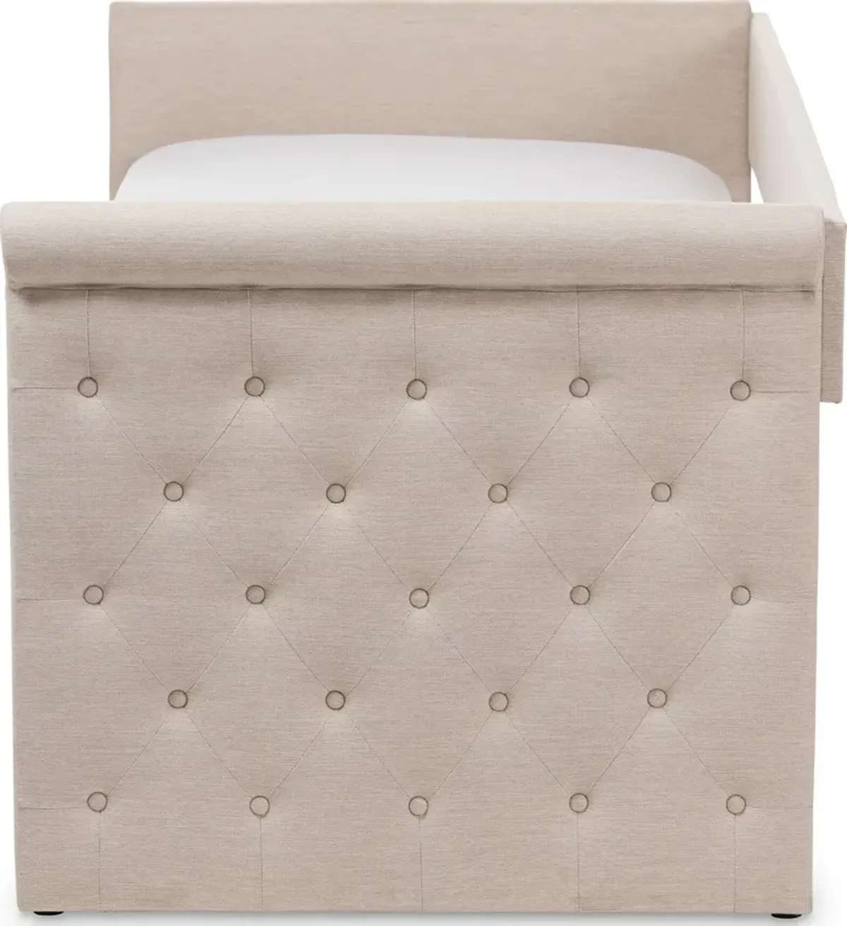 Azora Full Upholstered Daybed with Trundle - Light Beige