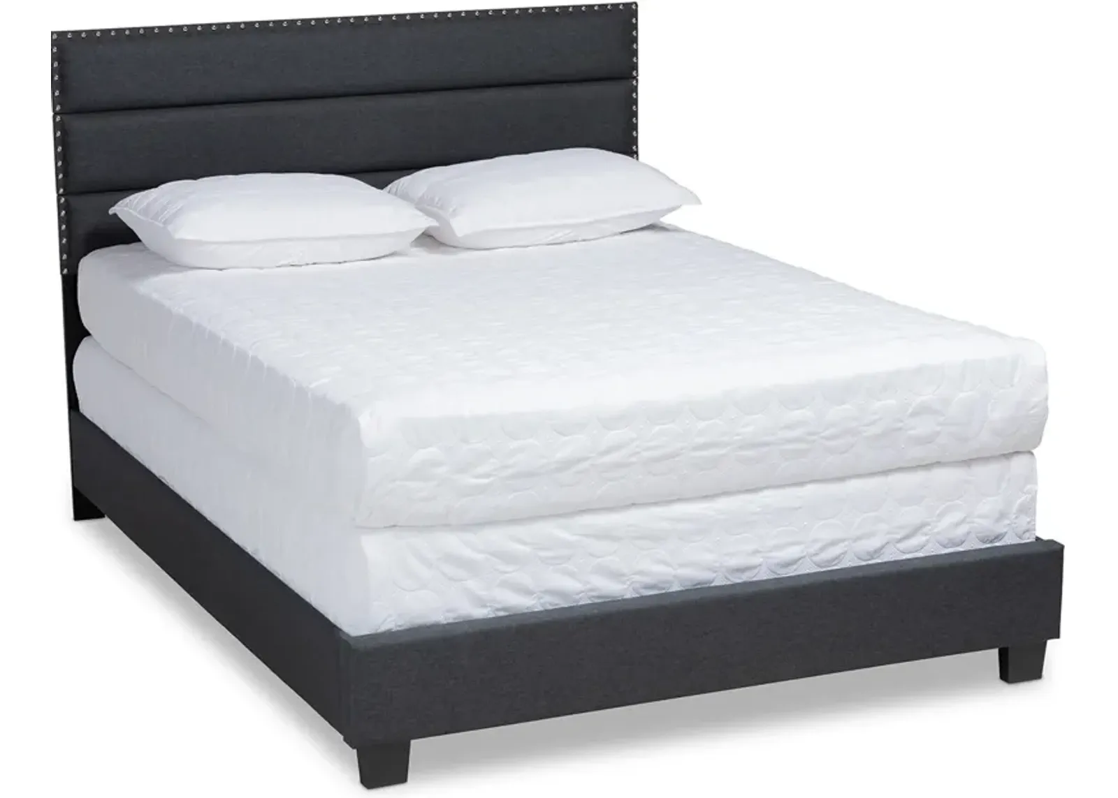 Carmen King Upholstered Bed - Dark Gray/Black