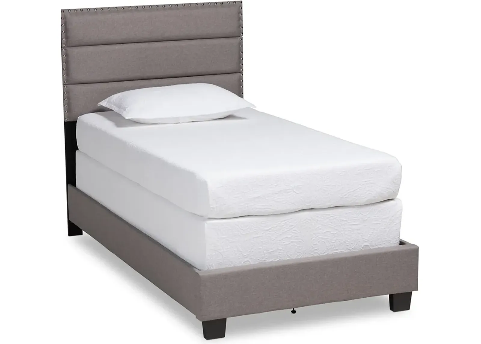 Carmen Twin Upholstered Bed - Gray/Black