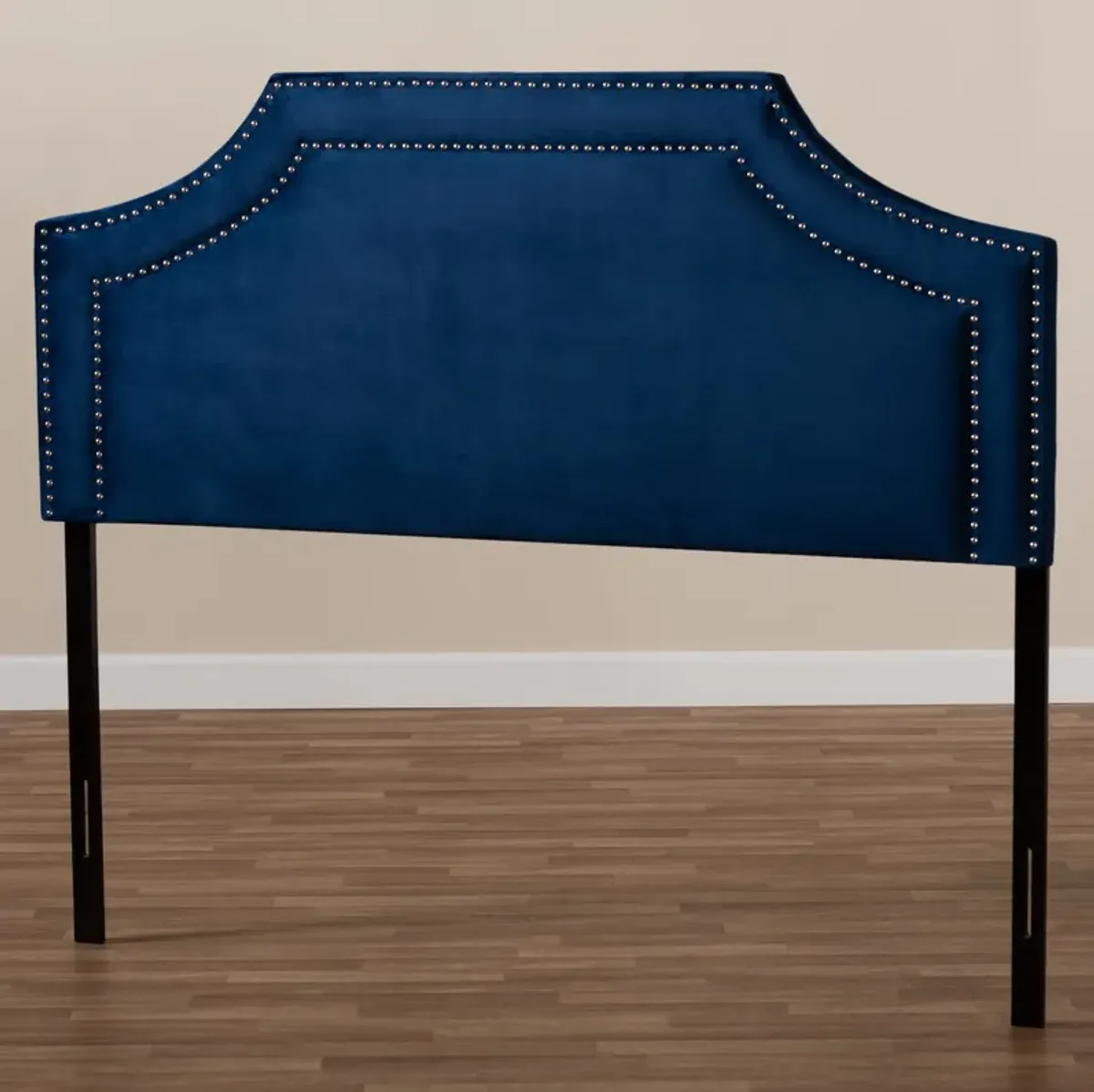 Louie Queen Upholstered Headboard - Navy Blue