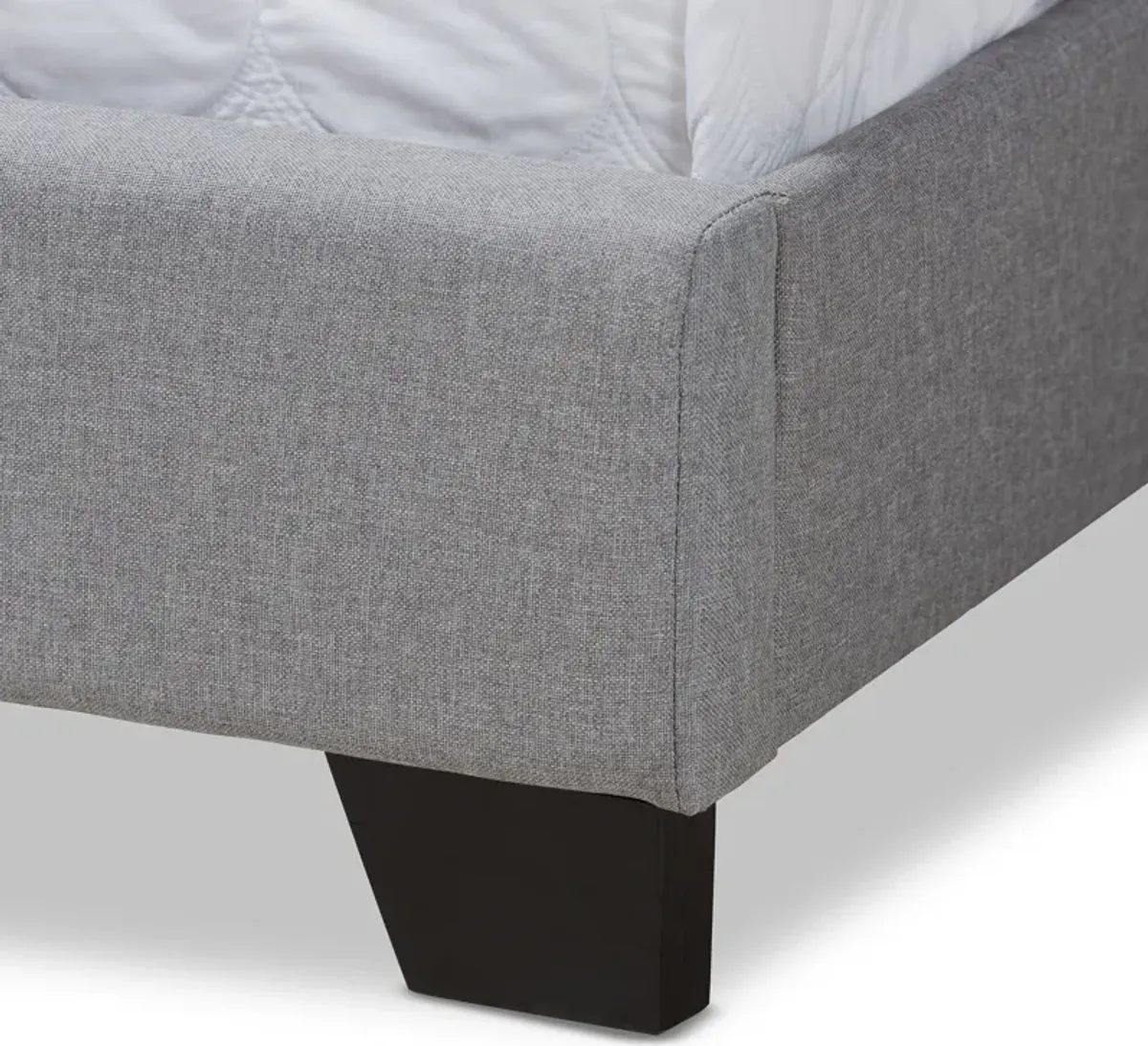 Heston Queen Upholstered Bed - Light Gray