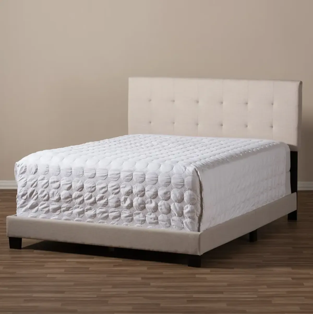 Zanab Queen Upholstered Bed - Beige