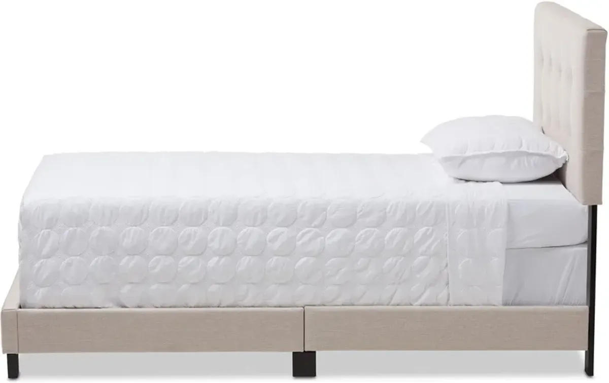 Zanab Twin Upholstered Bed - Beige