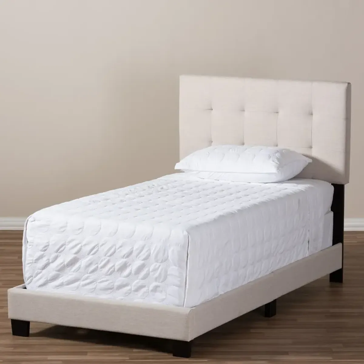 Zanab Twin Upholstered Bed - Beige