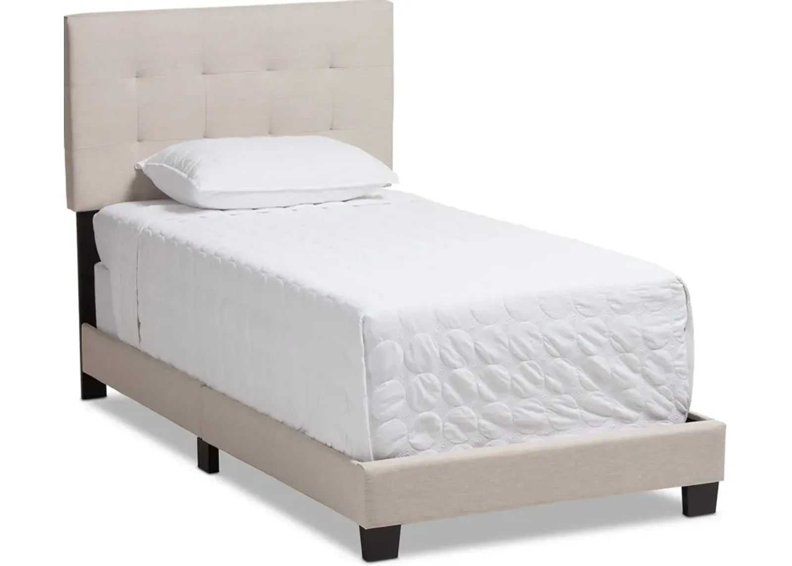 Zanab Twin Upholstered Bed - Beige