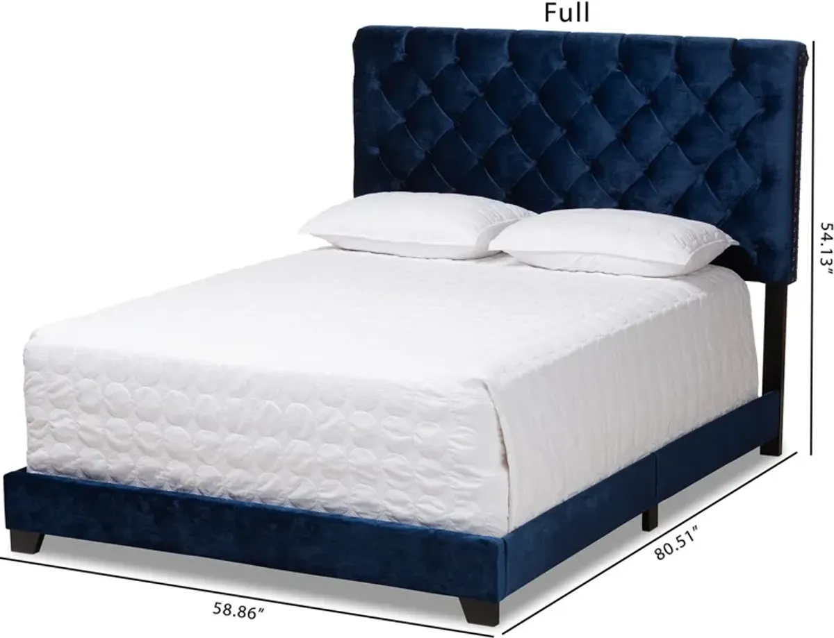 Noen Full Upholstered Bed - Navy Blue