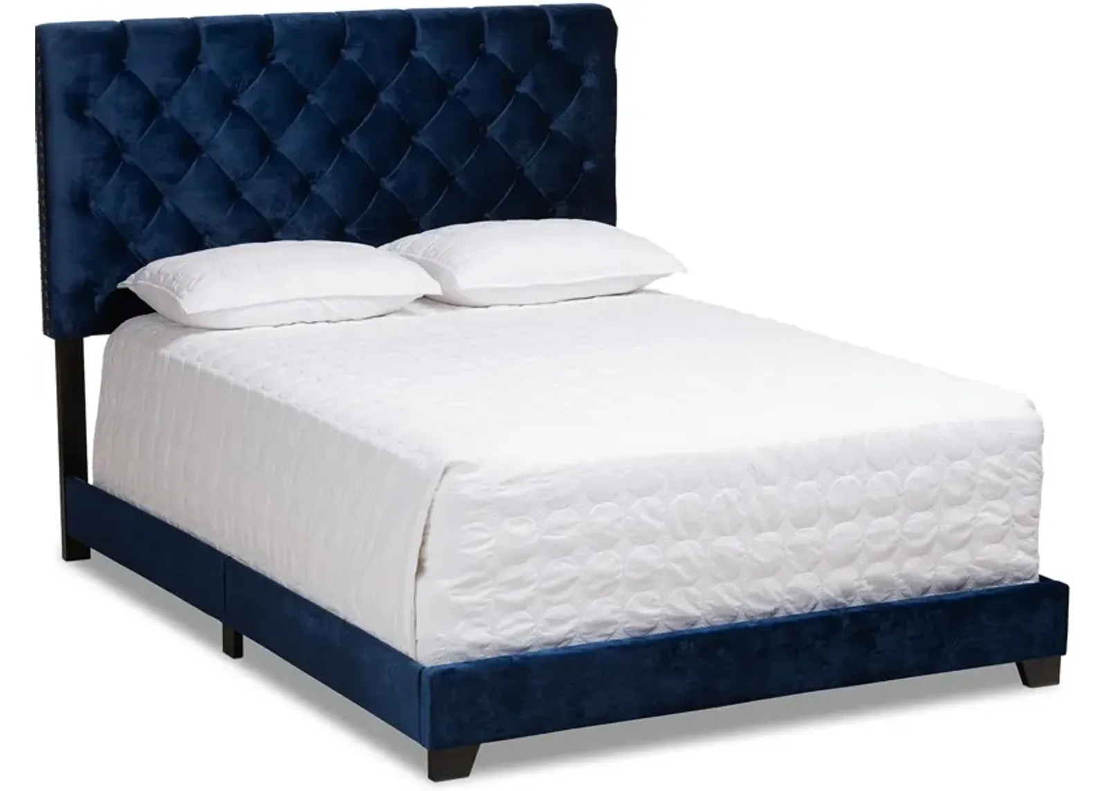 Noen Full Upholstered Bed - Navy Blue