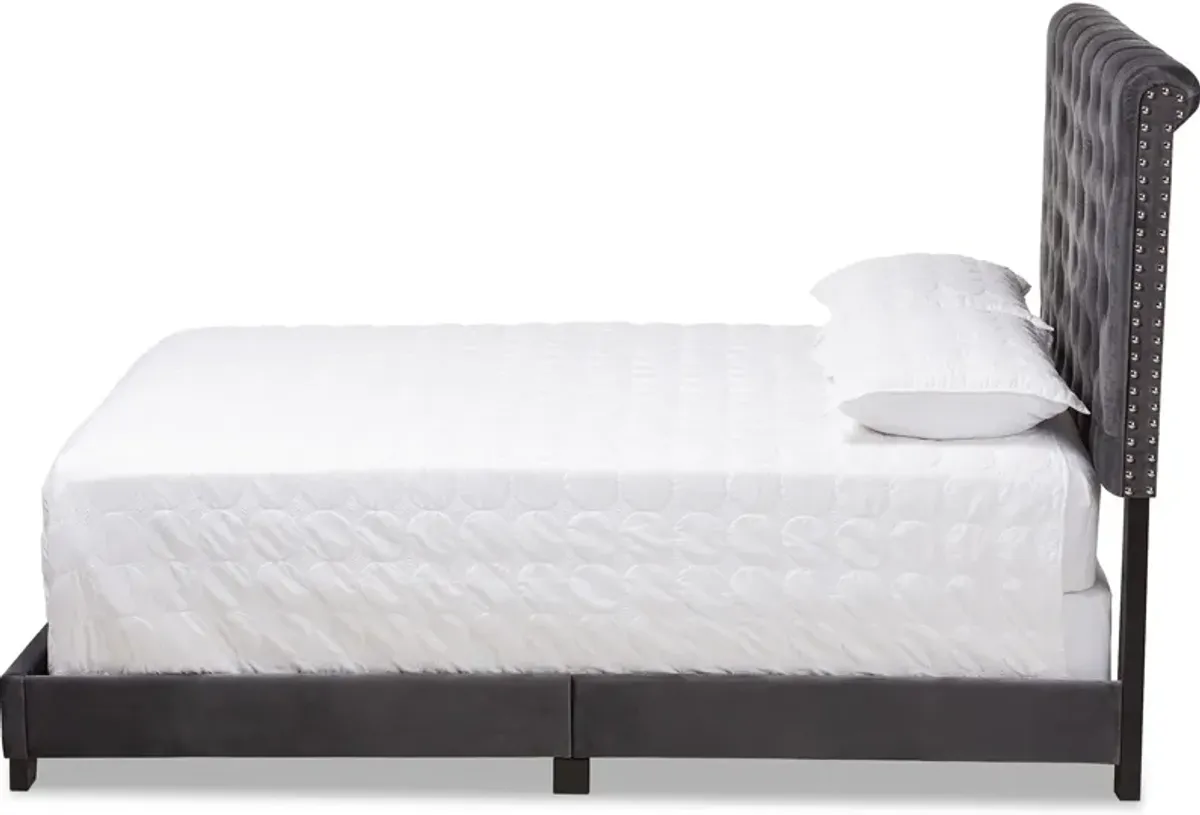 Noen Full Upholstered Bed - Dark Gray