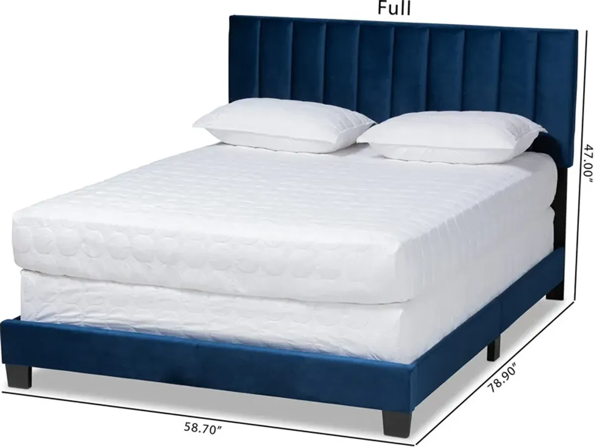 Talulla Full Upholstered Bed - Navy Blue/Black