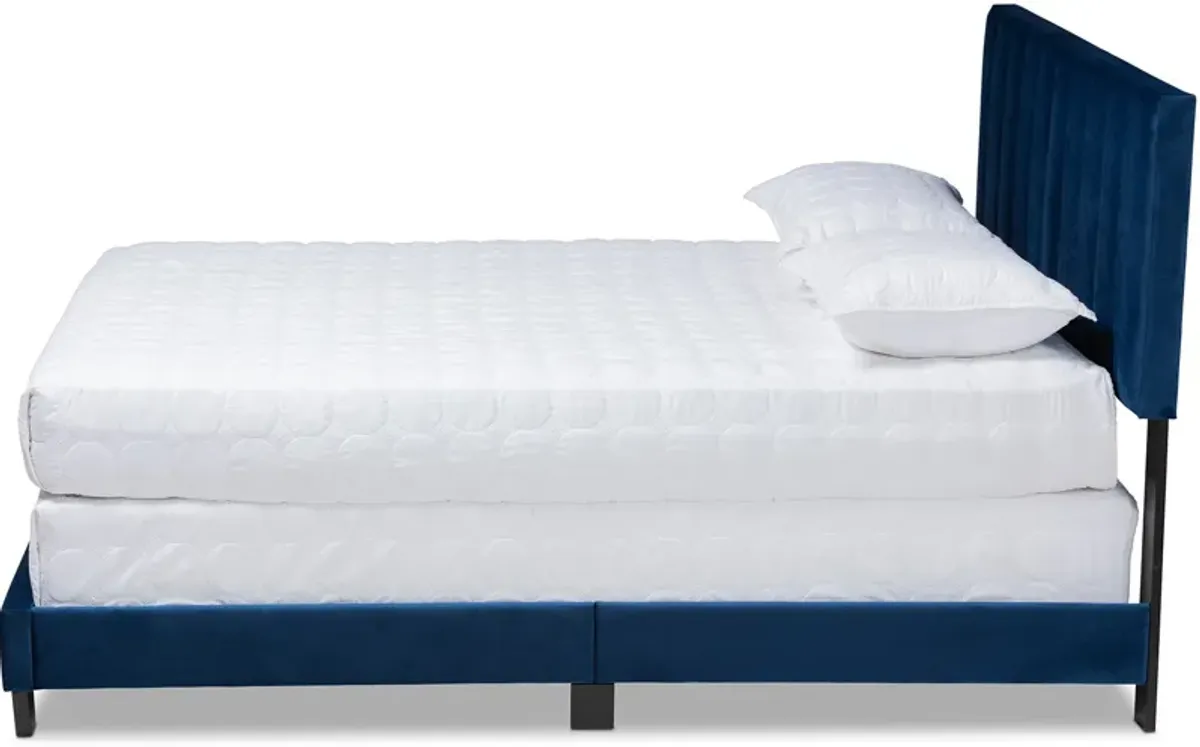 Talulla Full Upholstered Bed - Navy Blue/Black