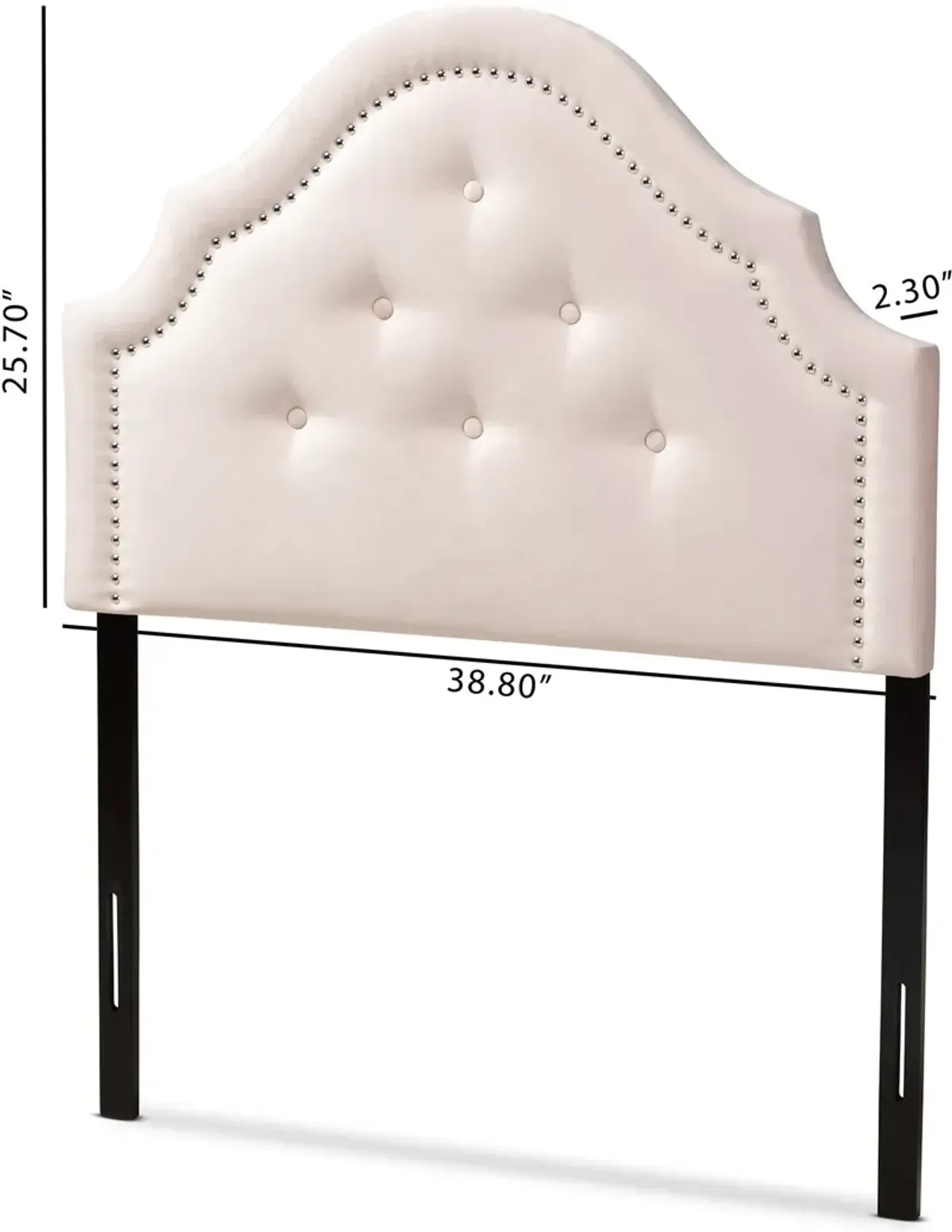 Bello Twin Upholstered Headboard - Light Pink