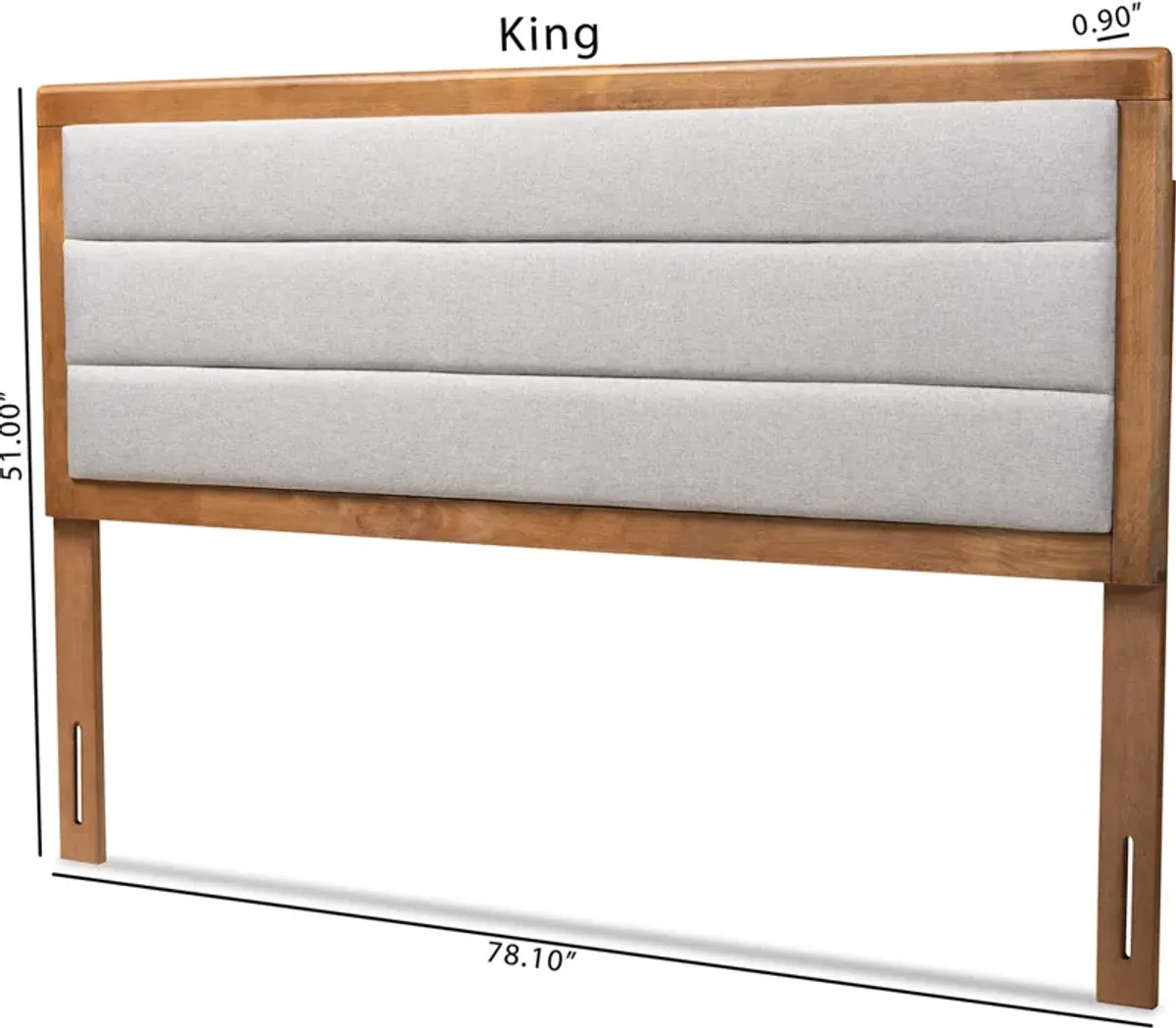 Aarti King Headboard - Light Gray/Walnut Brown