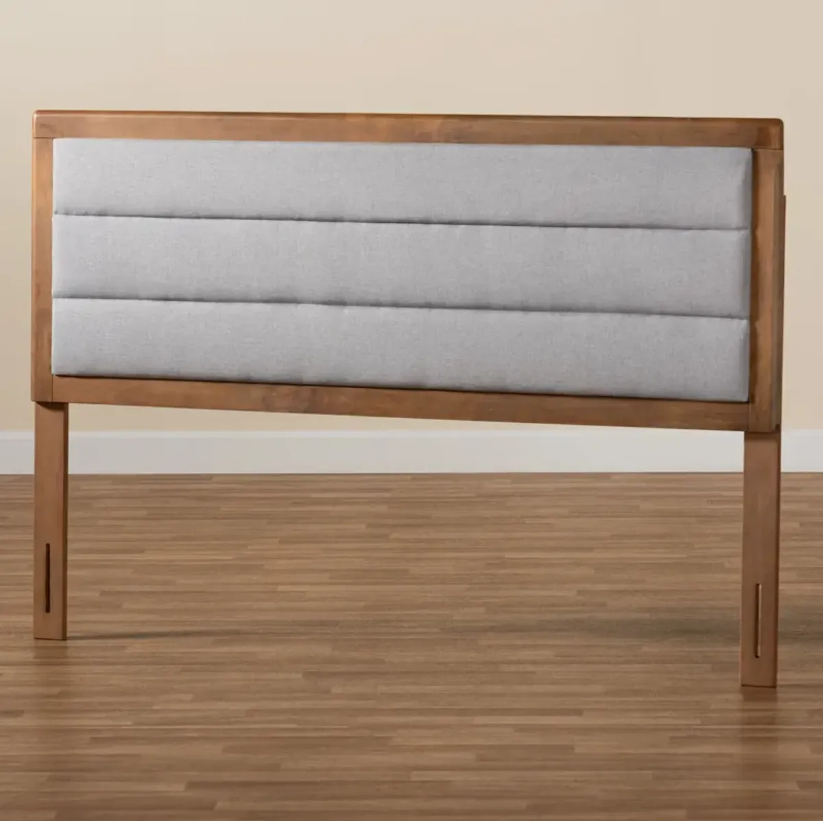 Aarti King Headboard - Light Gray/Walnut Brown