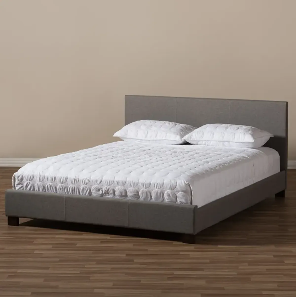 Jody Queen Upholstered Platform Bed - Gray