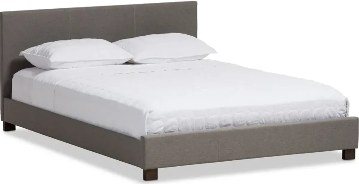 Jody Queen Upholstered Platform Bed - Gray