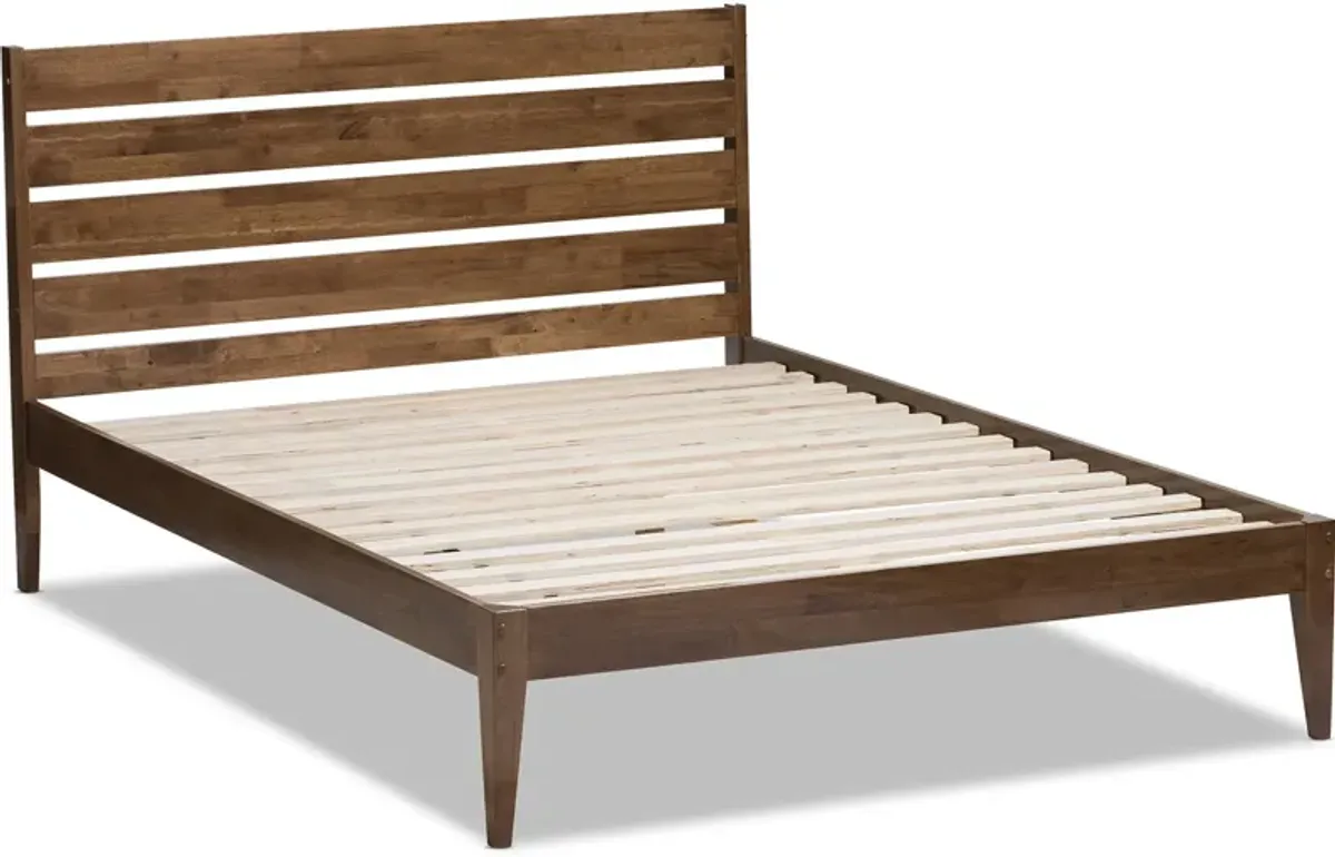 Averie King Platform Bed - Walnut Brown