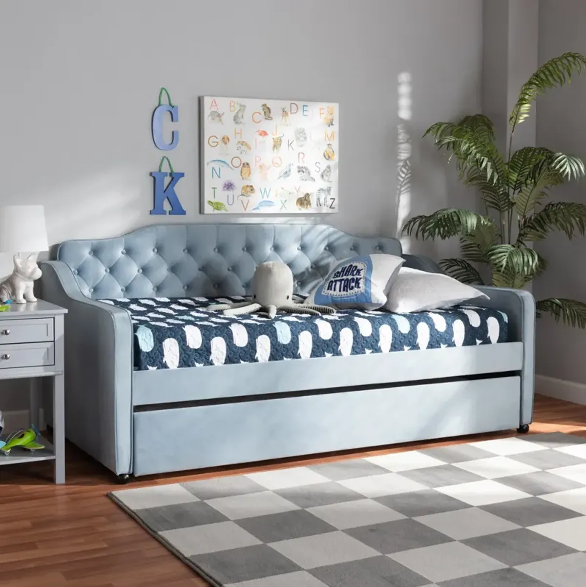 Juana Twin Daybed with Trundle - Light Blue