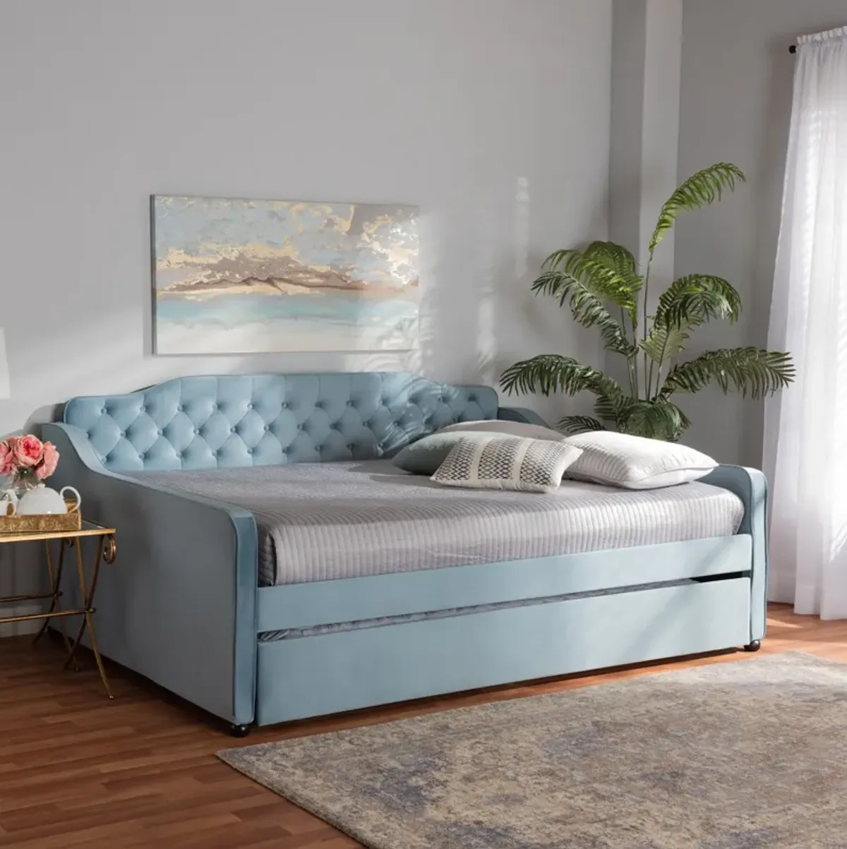 Juana Full Daybed with Trundle - Light Blue