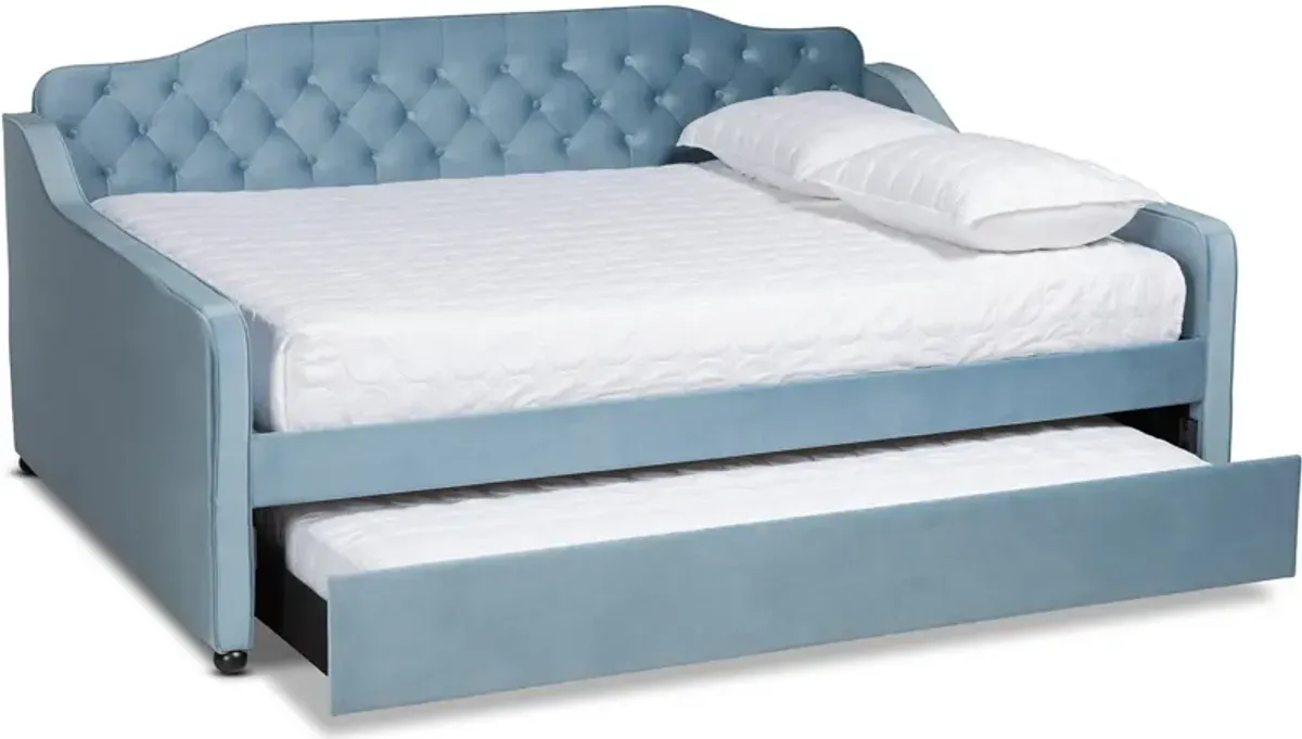 Juana Full Daybed with Trundle - Light Blue