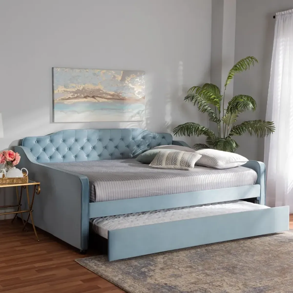 Juana Full Daybed with Trundle - Light Blue