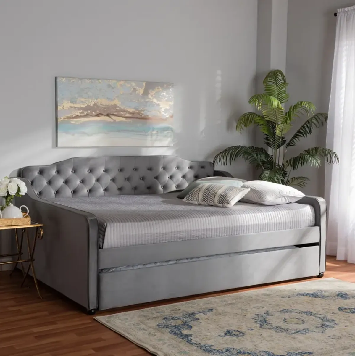 Juana Full Daybed with Trundle - Gray